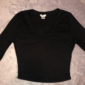 Black cropped long sleeve
